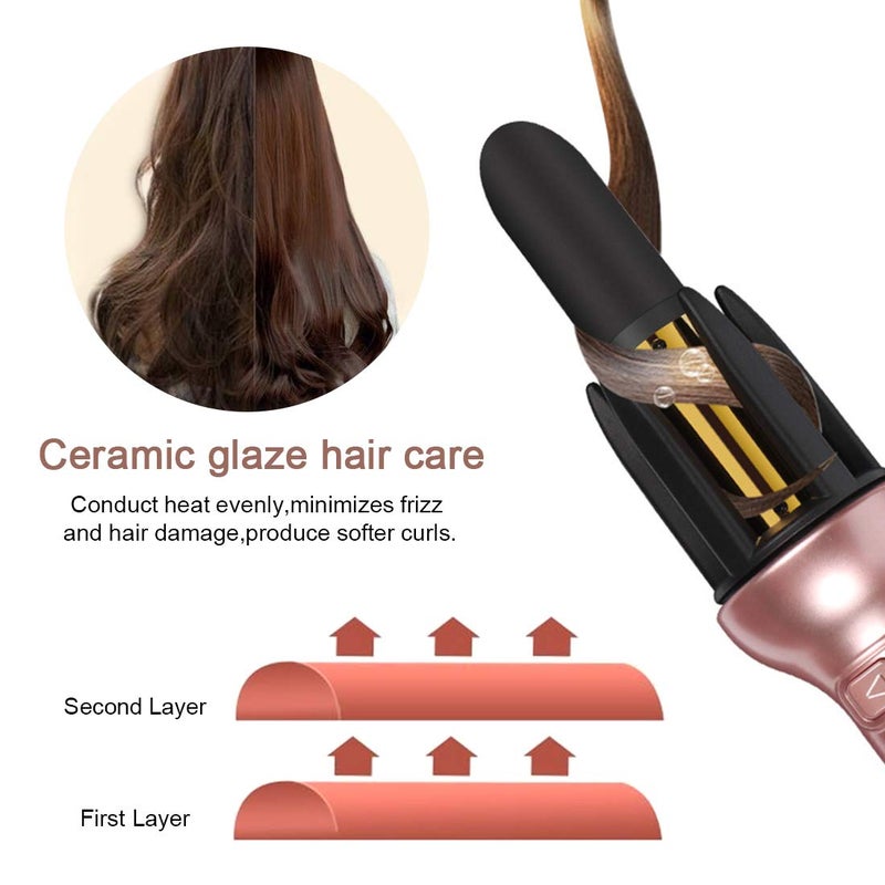 Mannice 360 Rotating Ceramic Curling Wand with Automatic Spin - 1.1" Professional Spiral Beach Waver Iron for Long Hair (Mothers Day Gifts) - Image 4